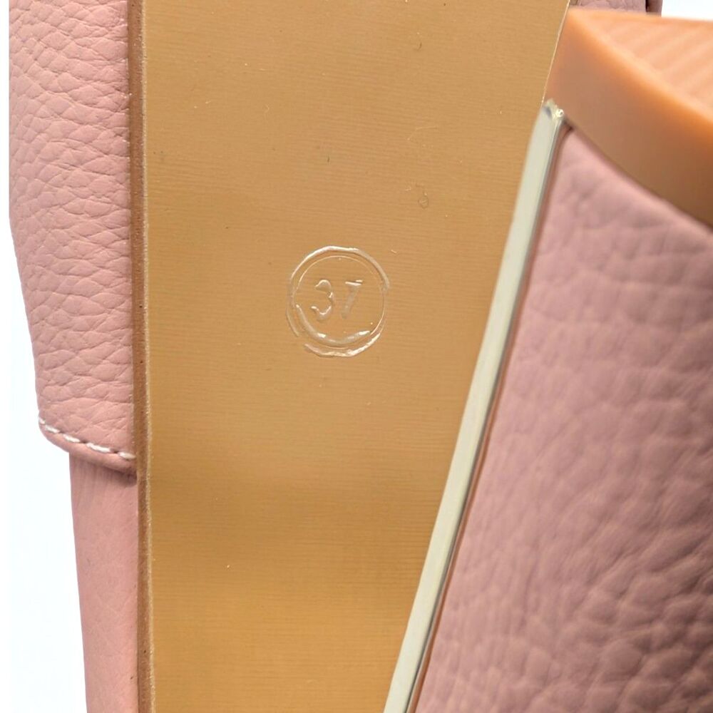 Women's Blush Pink Platform Block Heel Sandals Ankle Strap Open Toe Pumps US 6.5 - Picture 8 of 8